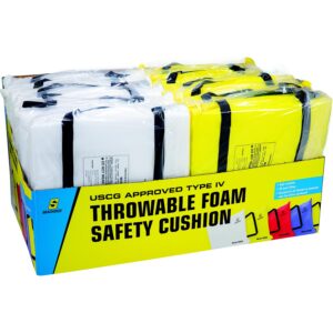 THROW CUSHION PDQ 6 WHT/6 YLW
