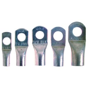 Extra Heavy Duty Tin-Plated Copper Lugs (4/0 Gauge, 3/8” Stud Hole)