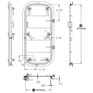 ABS Grade ComAmercial Watertight Door - All Steel (30” x 66”, RH)