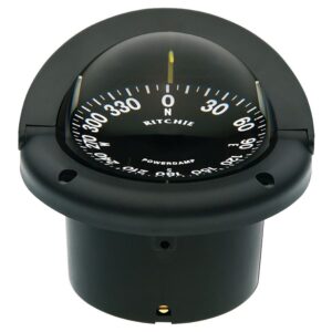 Helmsman™ Compass - Traditional Black with Flat-Card Dial (Flush Mount0
