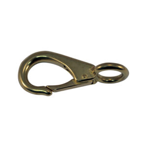 Fixed Eye Snap Hook (Solid Brass, 3-7/8” L x 3/4” ID)