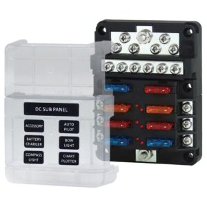 ATP/ATO/ATC Fuse Block (6 Gang Storage for 2 Spare Fuses)
