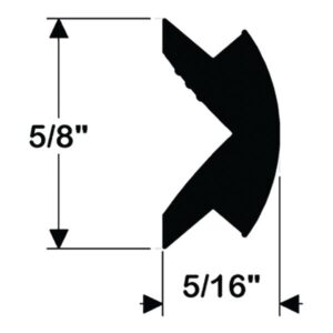 Flexible Black Vinyl Insert (For Aluminum Rub Rail A11-0342)