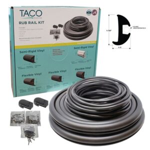 Black Flexible Vinyl Rub Rail Kit (1-7/8” H x 1-1/16” W x 50’ L)