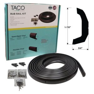 Black Semi-Rigid Vinyl Rub Rail Kit (1-1/2” H x 3/4” W x 50’ L)
